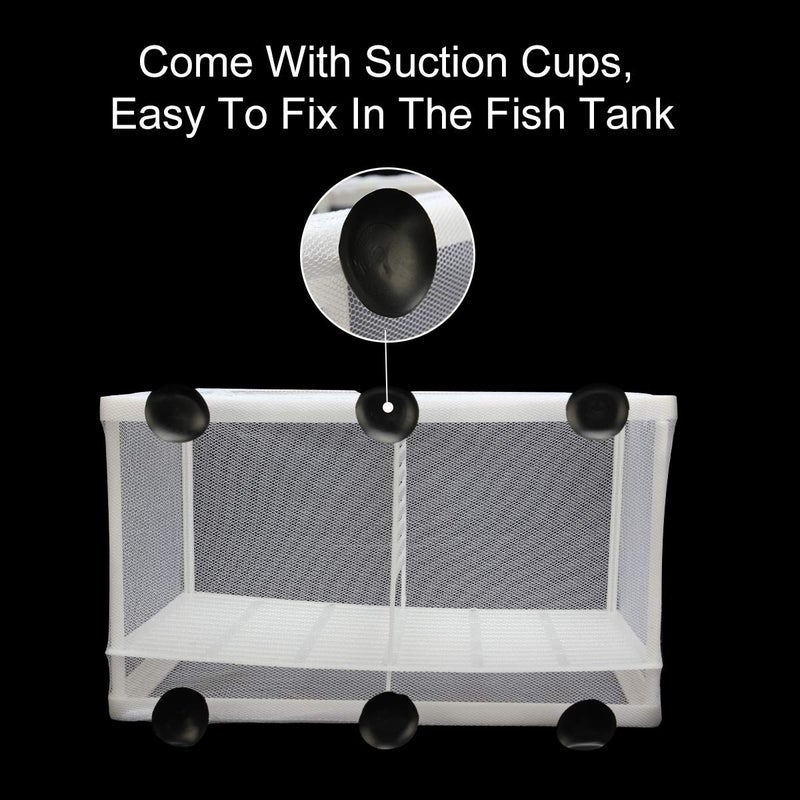 Senzeal Aquarium Fish Breeder Box Fish Fry Hatchery Incubator Net Nylon Isolation Mesh with 3pcs Pipette (Large) - Image 4